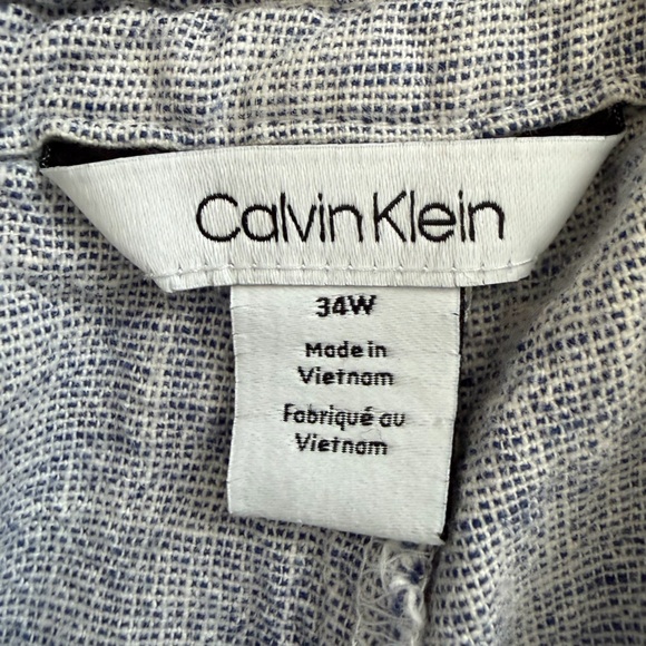 Calvin Klein Textured Blue Fabric Shorts - Picture 2 of 5